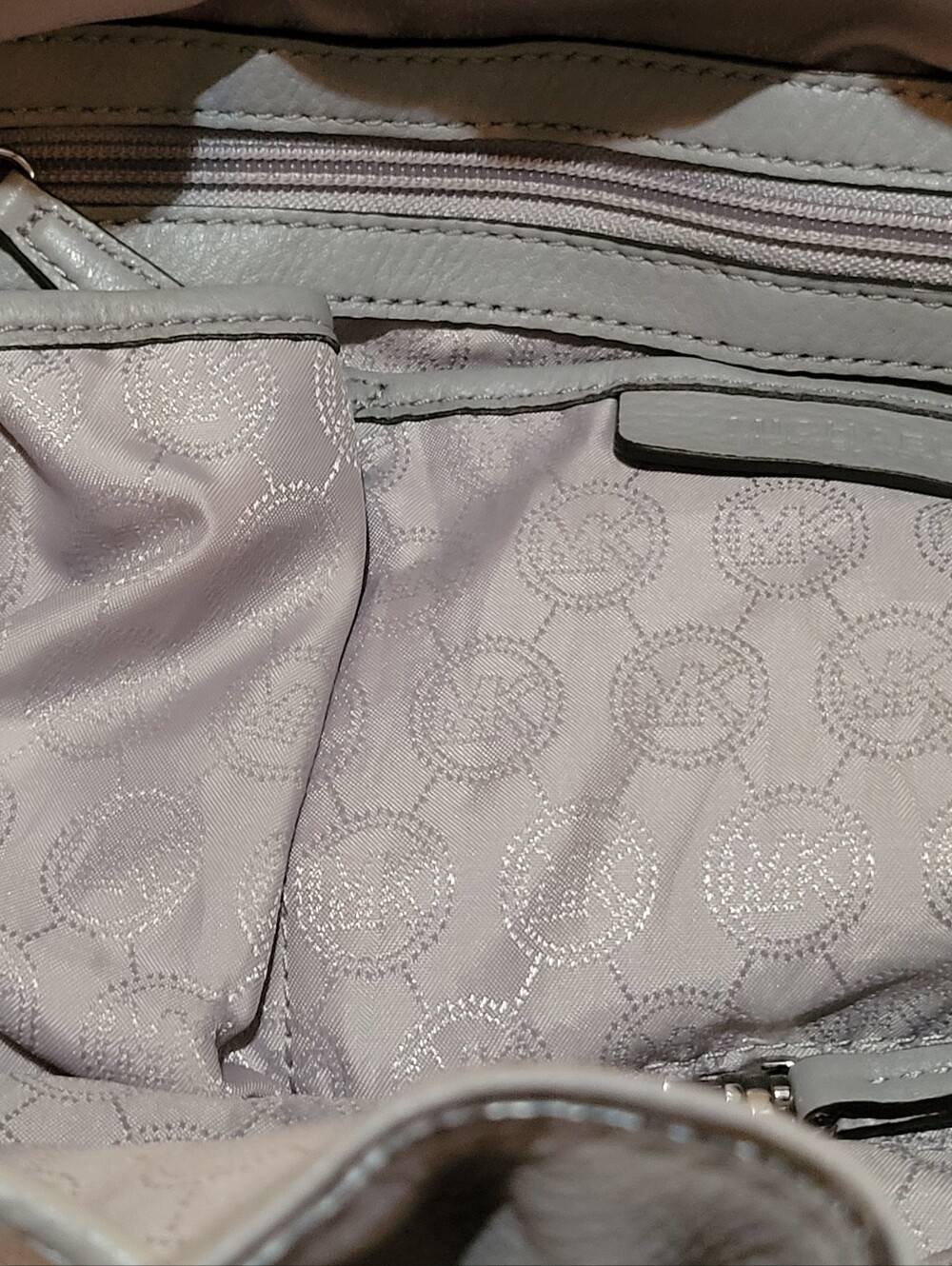 Michael Kors Steel Gray Large Camden Drawstring Leather Shoulder Hobo EXCELLENT - Picture 11 of 14